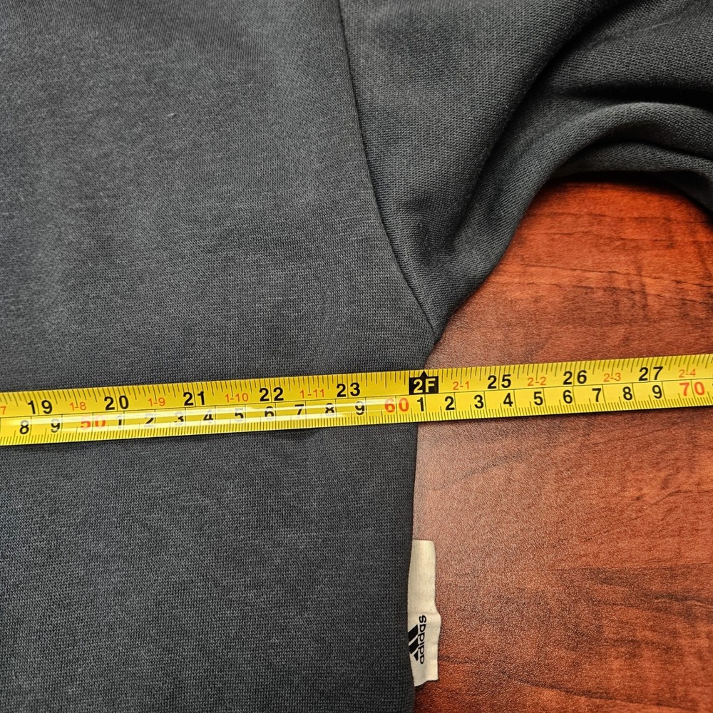 Adidas Made With Nature Studio Lounge Sweatshirt M Carbon Gray Cropped Raw Hem - Picture 3 of 12